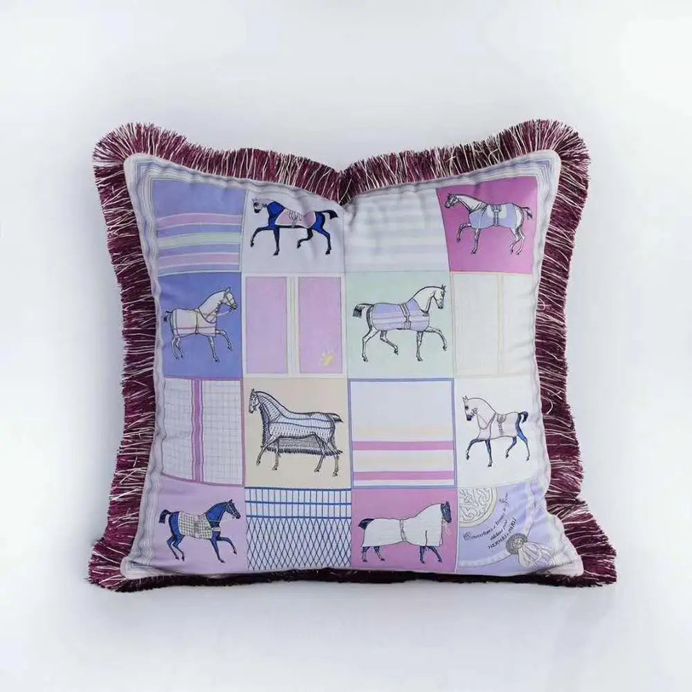 Horse Velvet Pillow Cover – 80 x 80 cm
