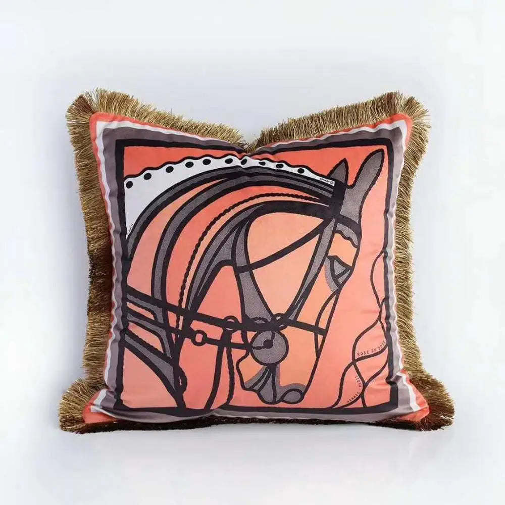 Horse Velvet Pillow Cover – 65 x 65 cm