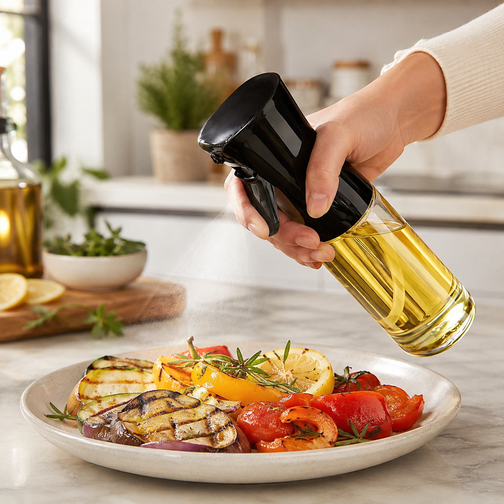 Frasco de spray de óleo para cozinhar e fritadeiras de ar