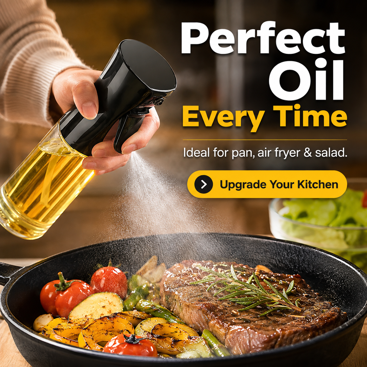 Frasco de spray de óleo para cozinhar e fritadeiras de ar