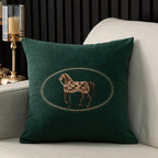 Hand-Embroidered Horse Cushion Cover