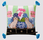 White Monkey Velvet Cushion Cover