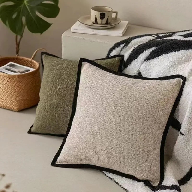 Medieval Retro Pillow Cover – Black Border