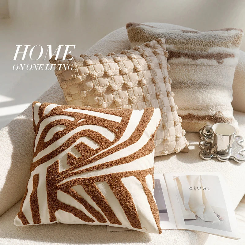 Vintage Nordic Brown Throw Pillow Cover