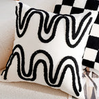 French Retro Stamped Throw Pillow Cover