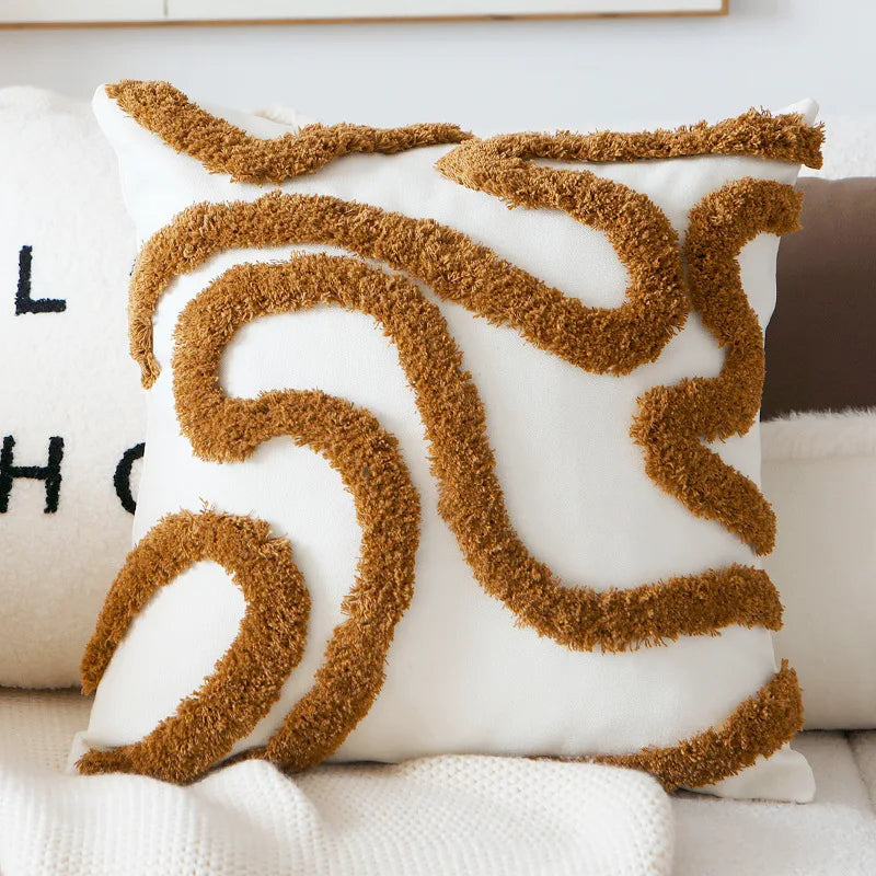 Vintage Nordic Brown Throw Pillow Cover