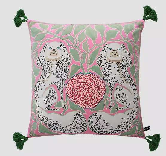 White Monkey Velvet Cushion Cover