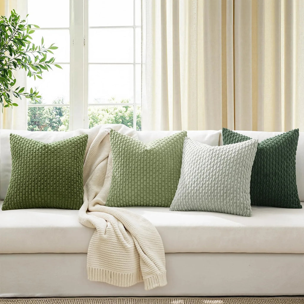 Striped Corduroy Throw Pillow Cover