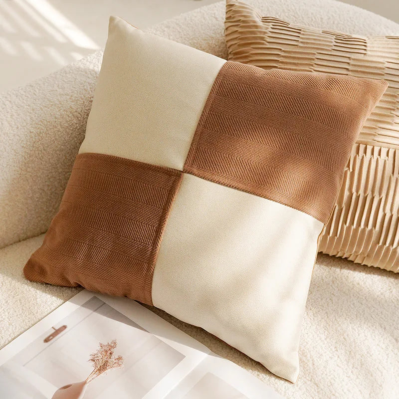 Vintage Nordic Brown Throw Pillow Cover