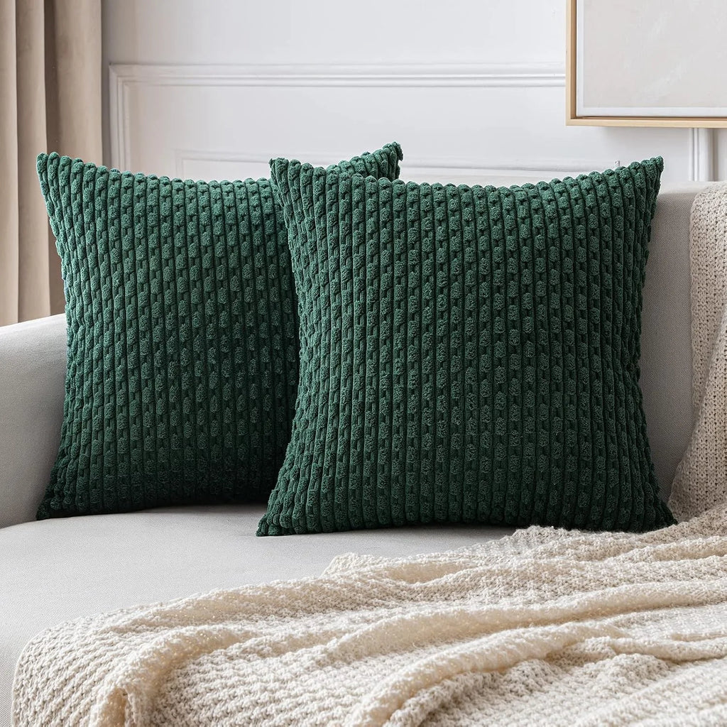 Striped Corduroy Throw Pillow Cover