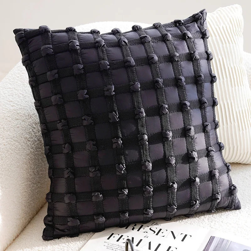 French Retro Stamped Throw Pillow Cover