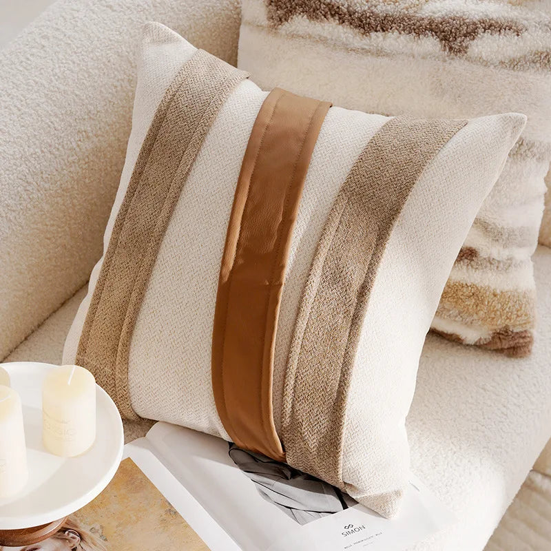 Vintage Nordic Brown Throw Pillow Cover