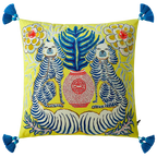 White Monkey Velvet Cushion Cover