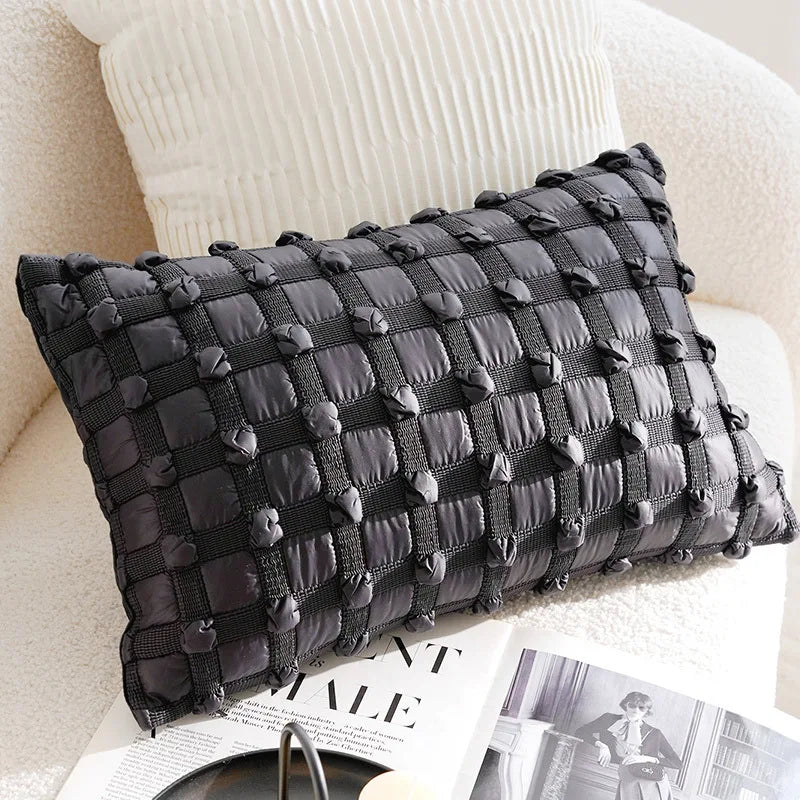 French Retro Stamped Throw Pillow Cover