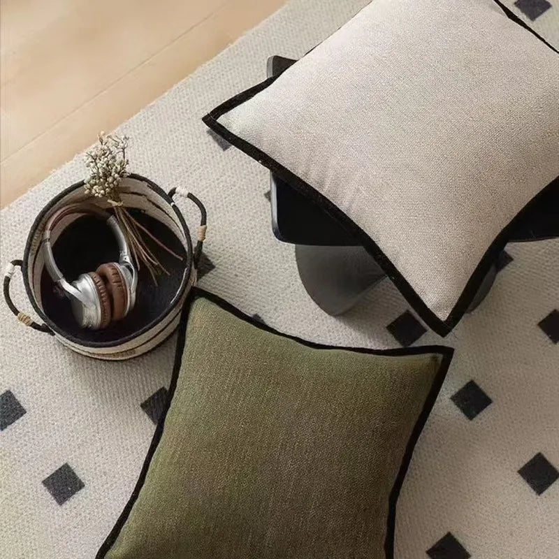 Medieval Retro Pillow Cover – Black Border