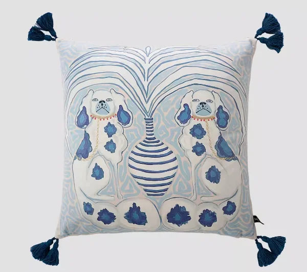 White Monkey Velvet Cushion Cover