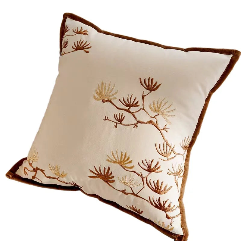 Vintage Nordic Brown Throw Pillow Cover