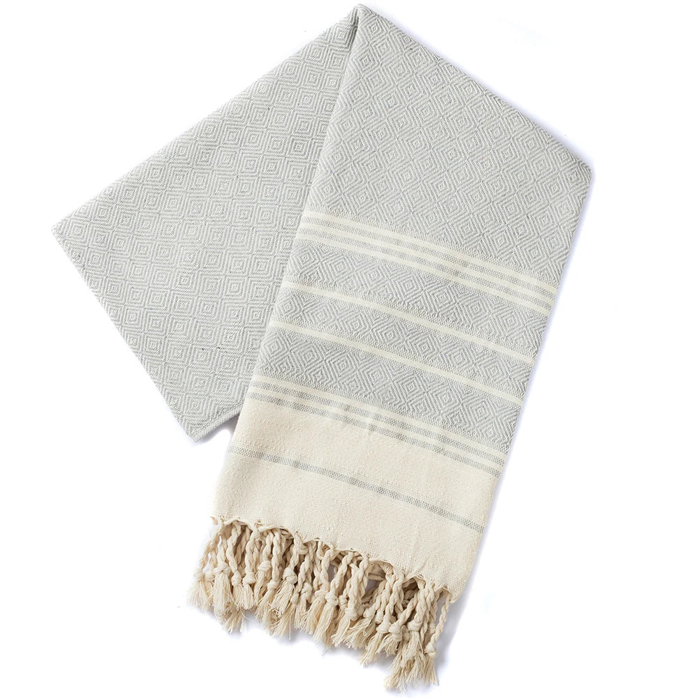 Oversized Turkish Cotton Hammam Towel – 100 × 180 cm (39.4 × 70.9 in)