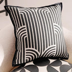 French Retro Stamped Throw Pillow Cover