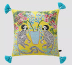 White Monkey Velvet Cushion Cover