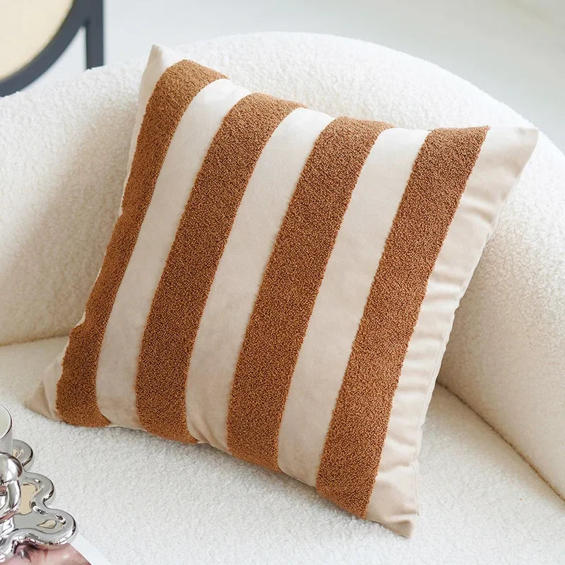 Vintage Nordic Brown Throw Pillow Cover