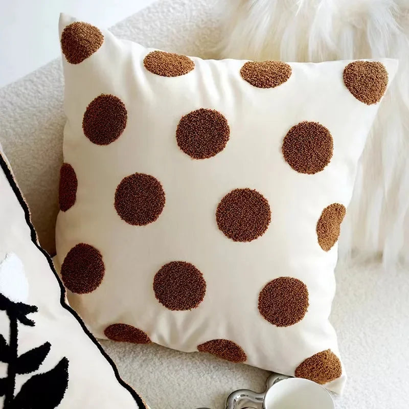Vintage Nordic Brown Throw Pillow Cover