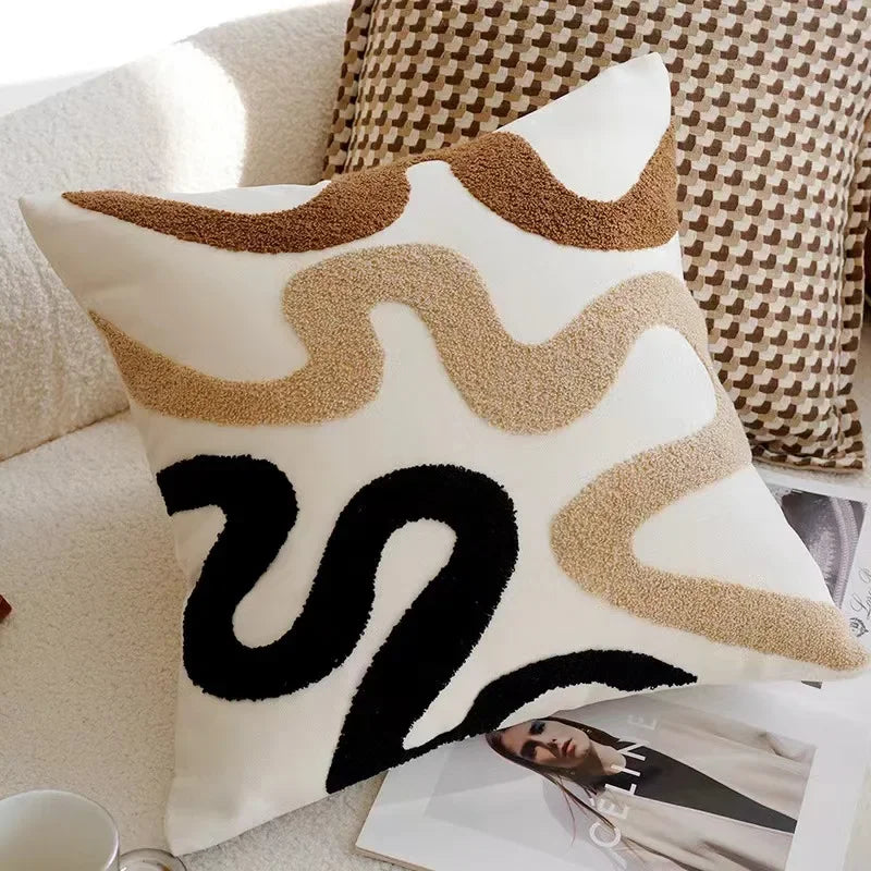 Vintage Nordic Brown Throw Pillow Cover