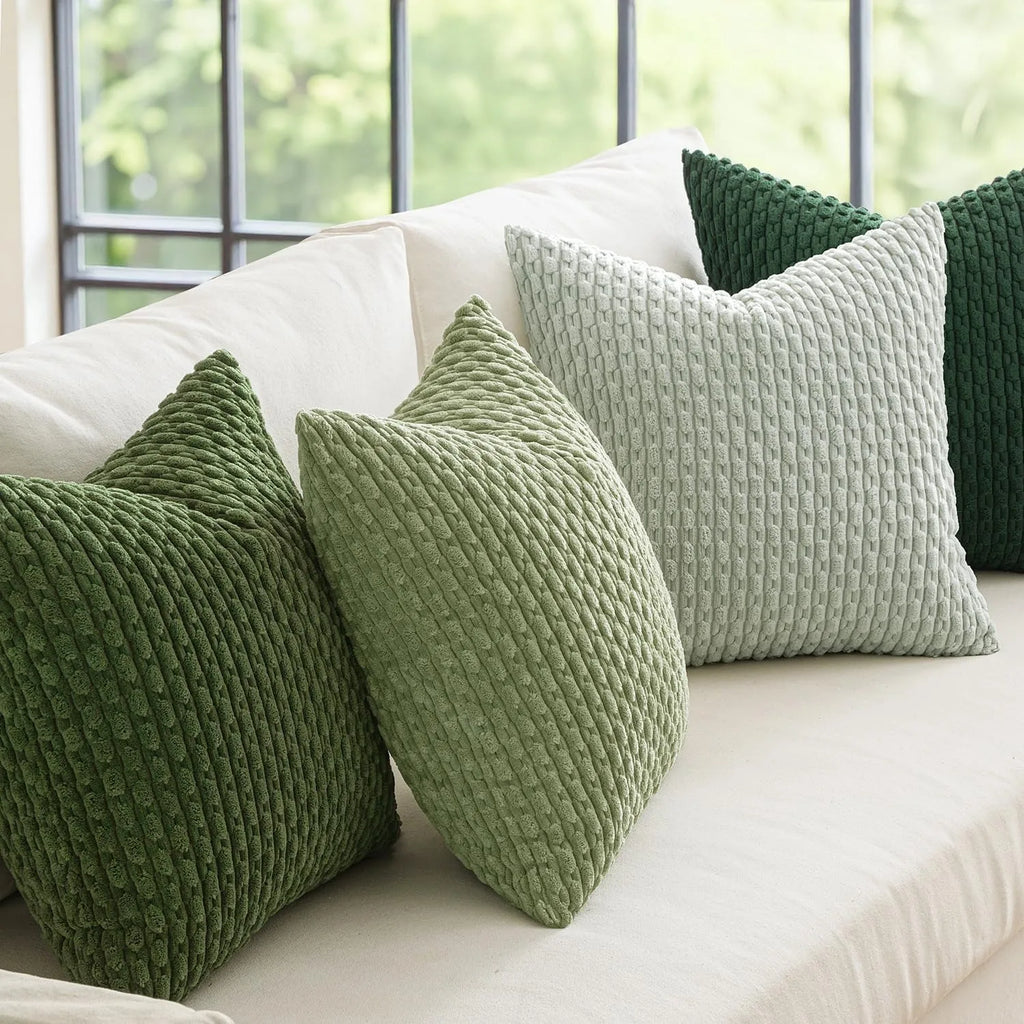 Striped Corduroy Throw Pillow Cover