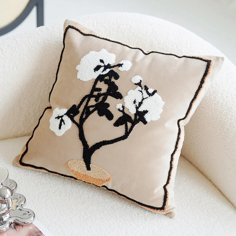 Vintage Nordic Brown Throw Pillow Cover