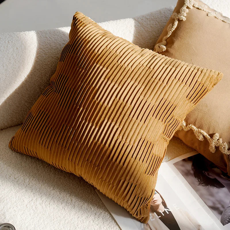 Vintage Nordic Brown Throw Pillow Cover