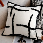 French Retro Stamped Throw Pillow Cover
