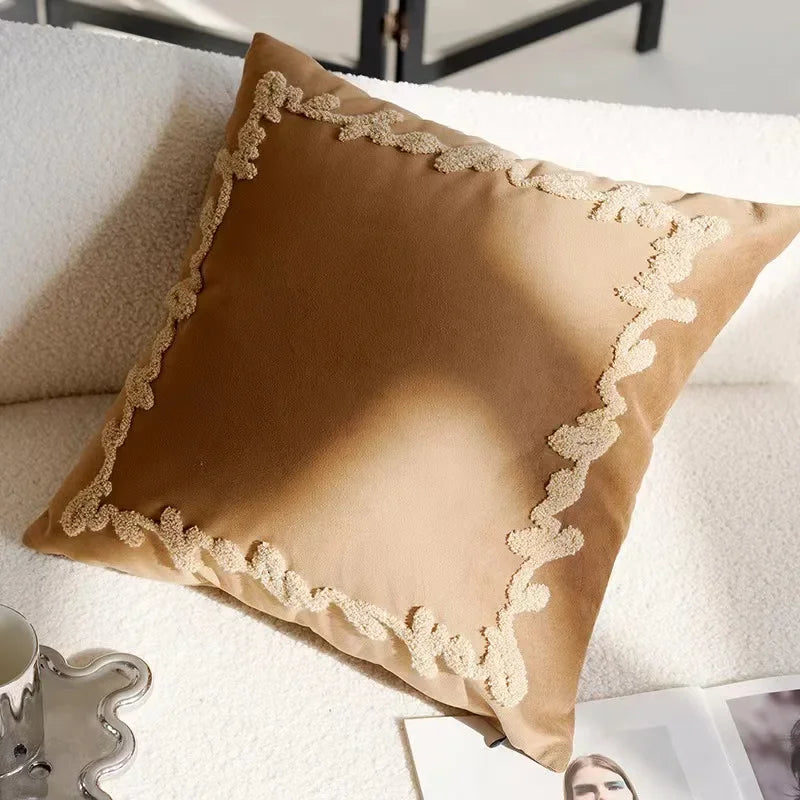 Vintage Nordic Brown Throw Pillow Cover