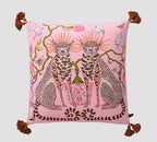 White Monkey Velvet Cushion Cover