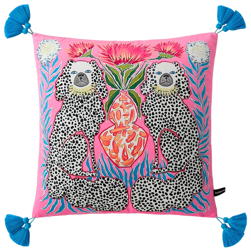White Monkey Velvet Cushion Cover
