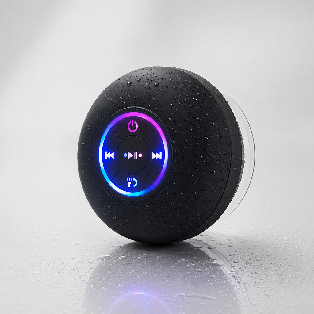 Portable Bluetooth Shower Speaker with LED Light